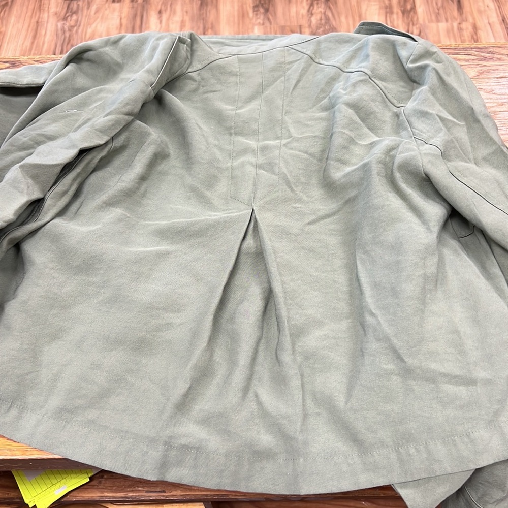 SIMPLY VERA | Vera Wang olive/army green open front twill drape jacket - Picture 5 of 6